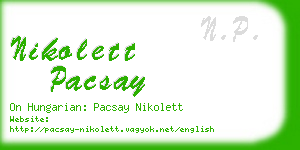 nikolett pacsay business card